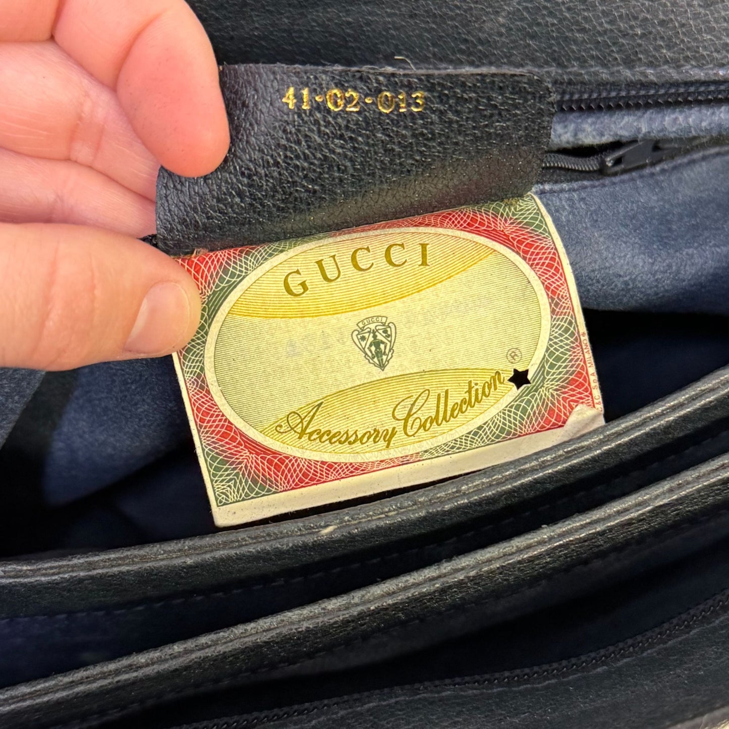 Gucci Vintage GG Supreme Monogram Navy Canvas Crossbody Bag