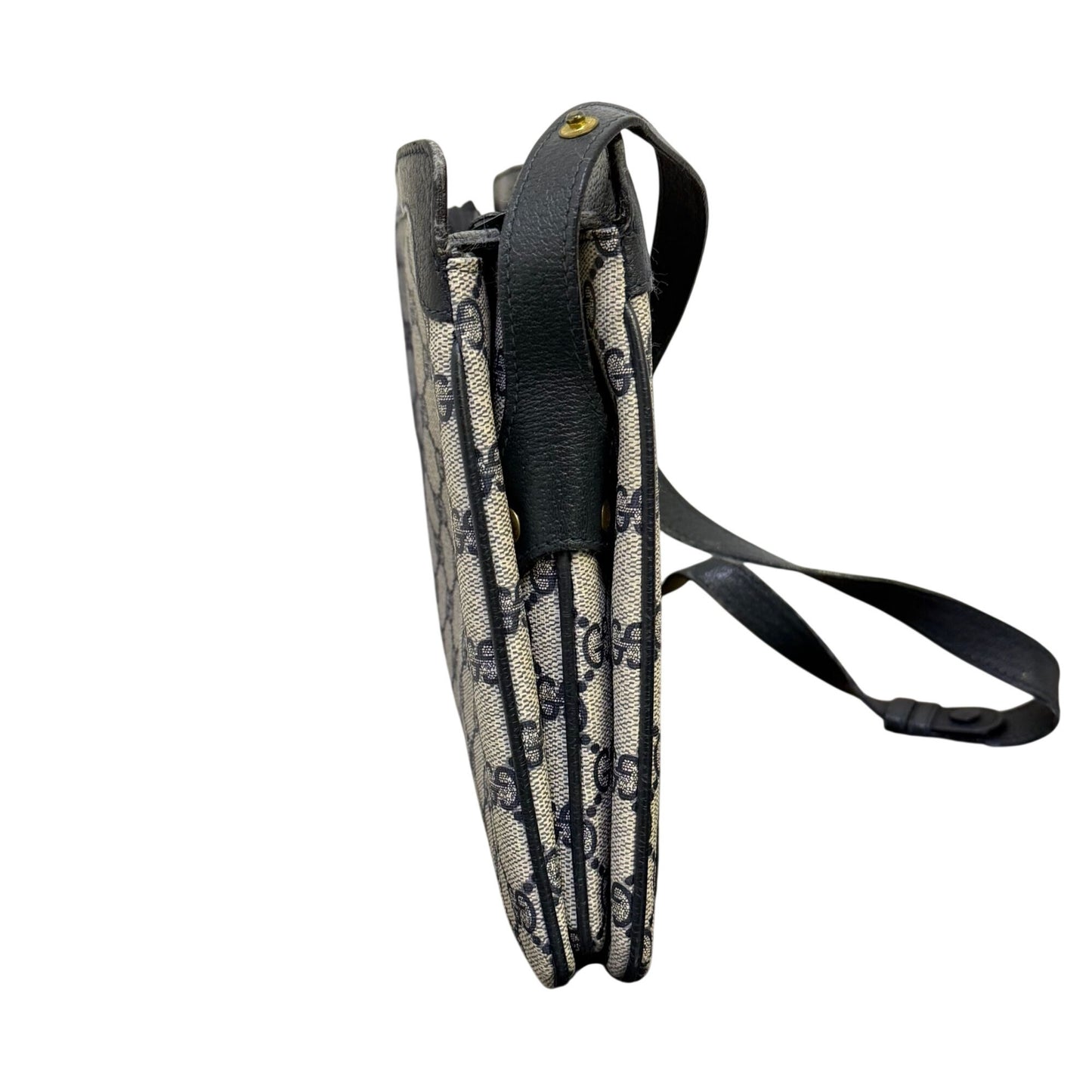 Gucci Vintage GG Supreme Monogram Navy Canvas Crossbody Bag