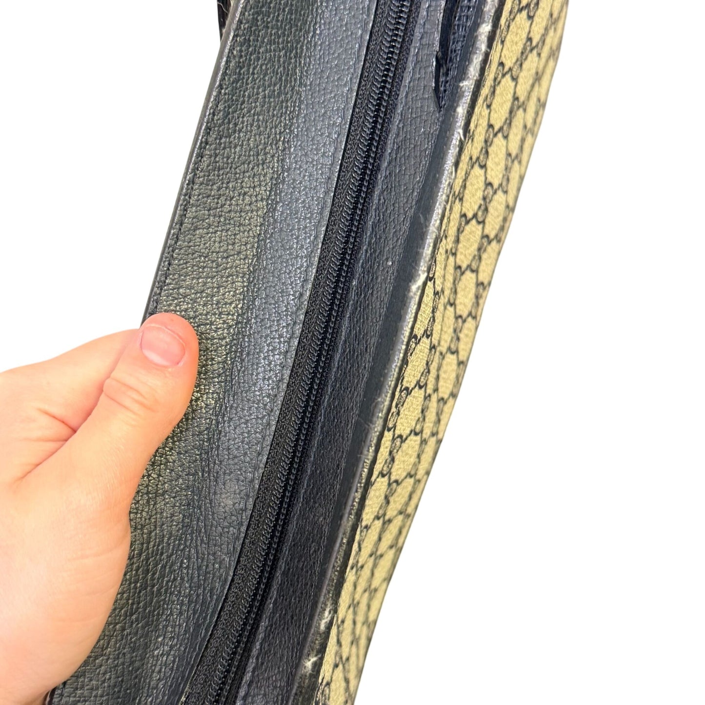 Gucci Vintage GG Supreme Monogram Navy Canvas Crossbody Bag