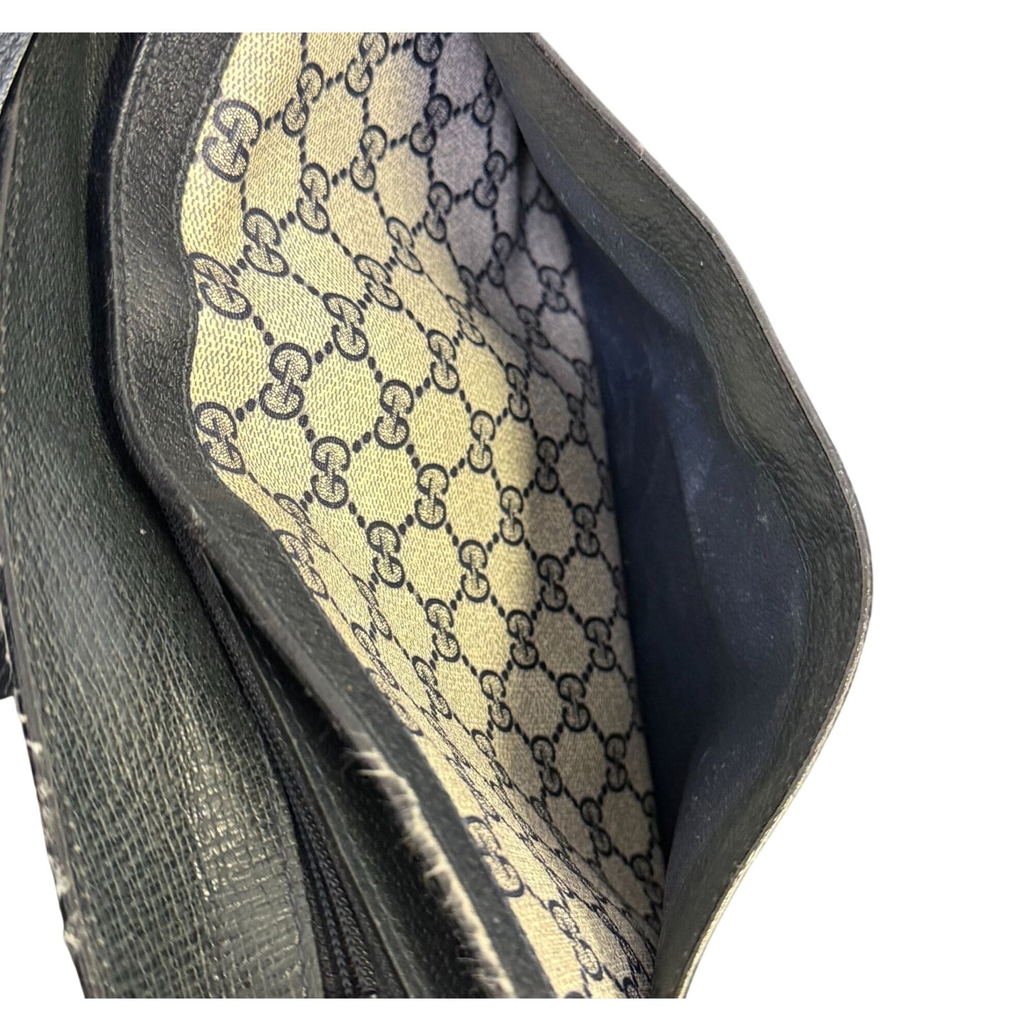 Gucci Vintage GG Supreme Monogram Navy Canvas Crossbody Bag