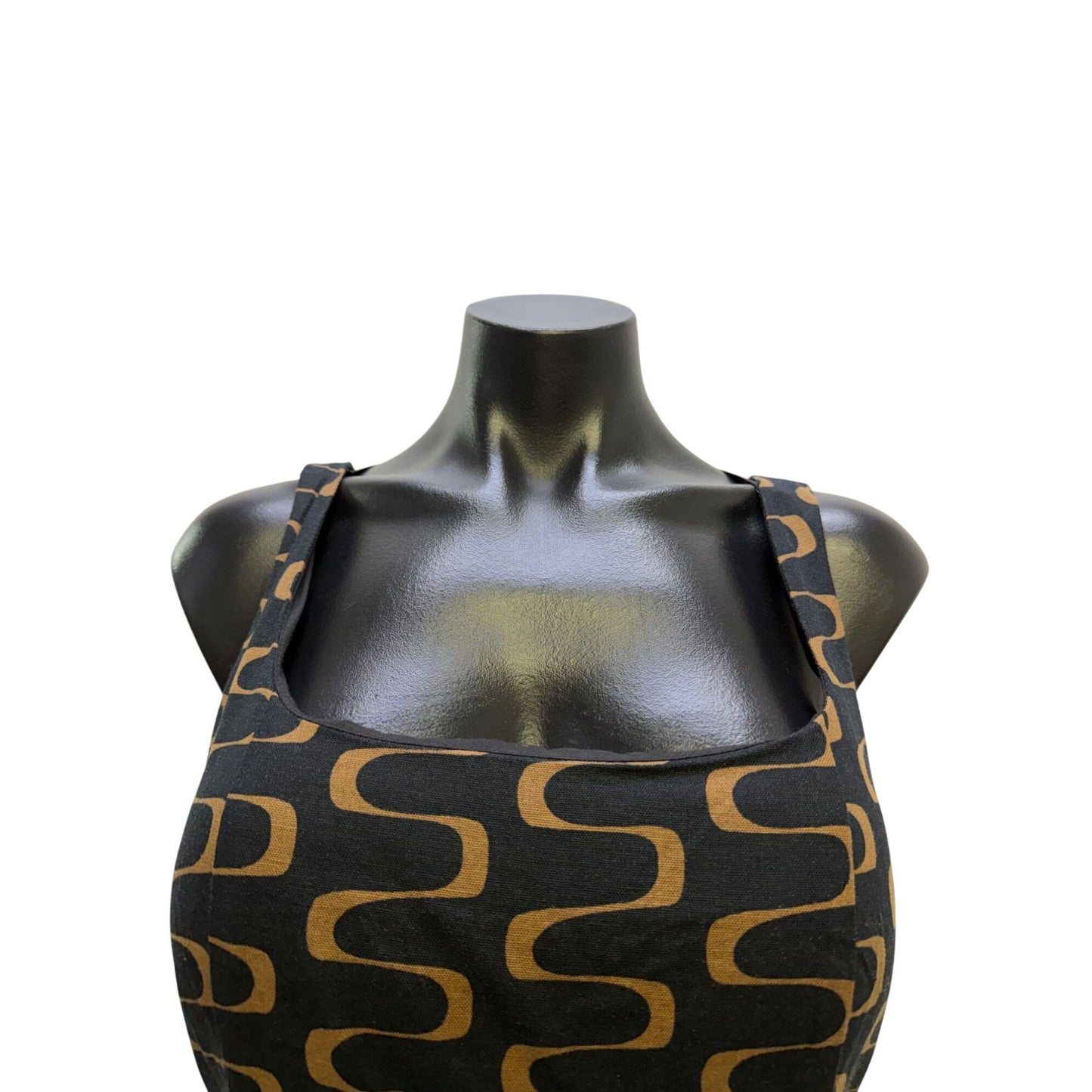 NWT Christian Lacroix Black & Tan Linen Maxi Dress Size 6