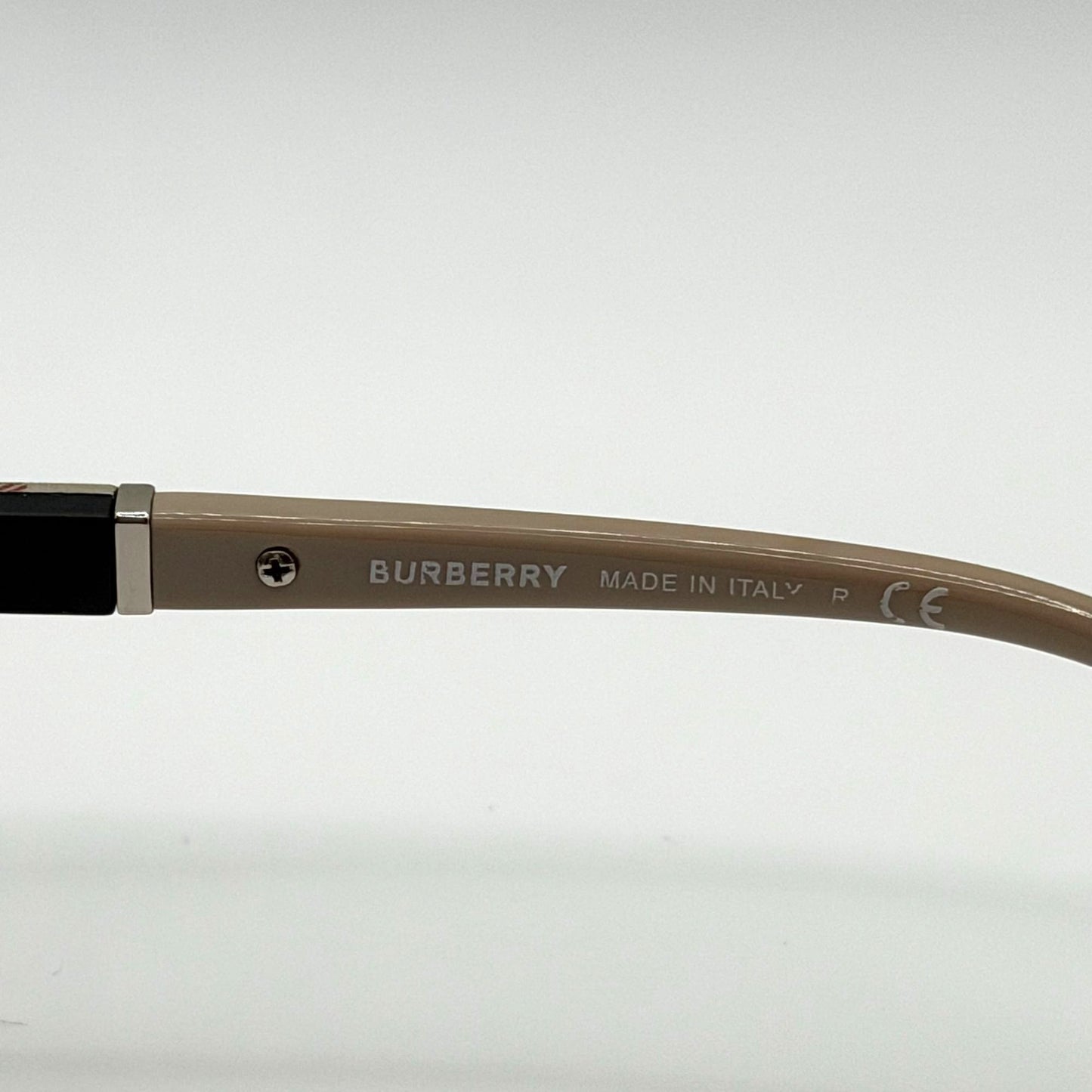 Burberry Aviator Sunglasses With Case & Box Beige Arms