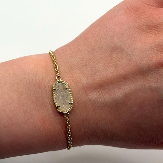 Kendra Scott Elaina Gold Adjustable Chain Bracelet Gold Tone