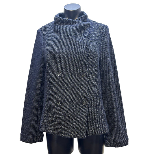 NWT Loft Black Cropped Double-Breasted Jacket L