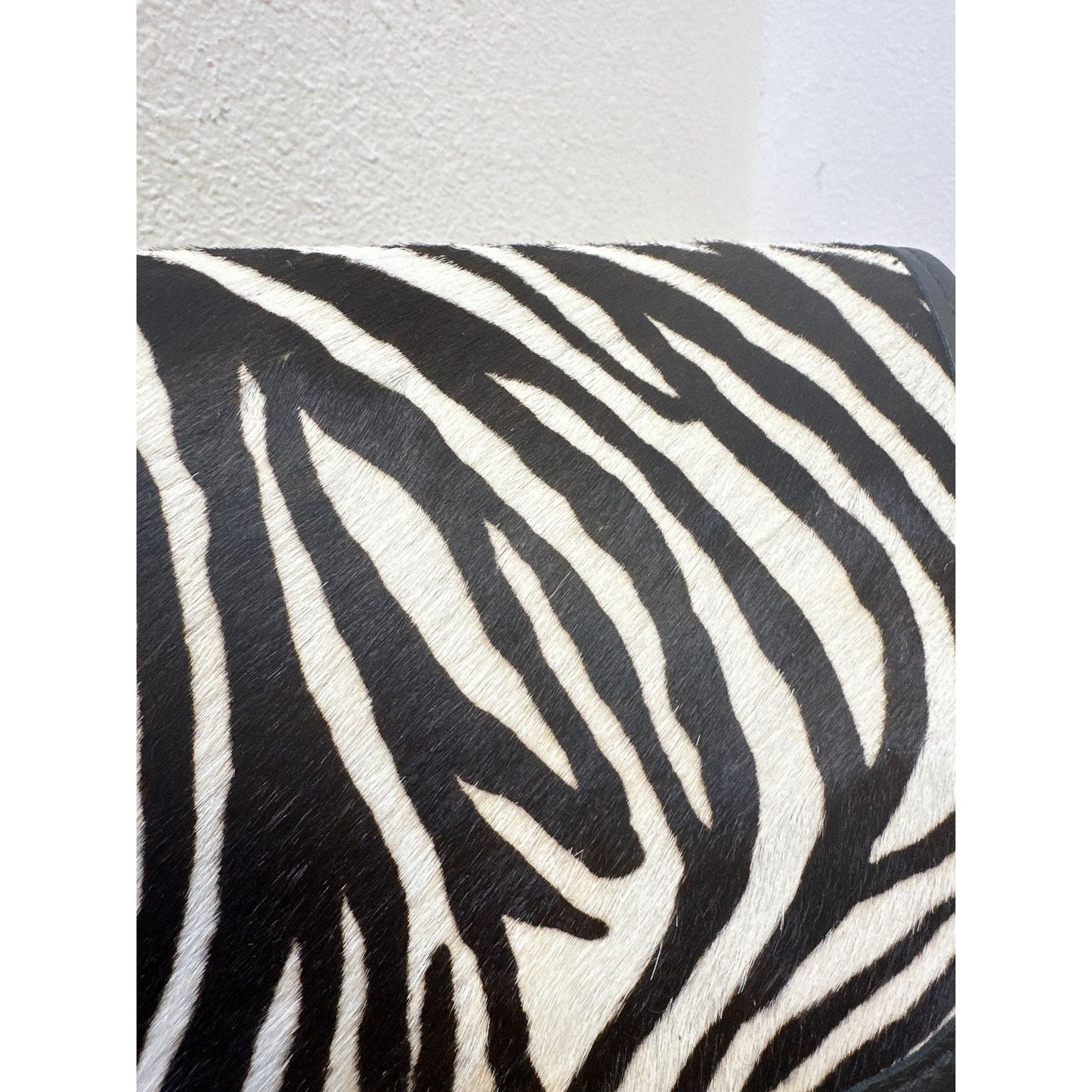 Collins of Texas Zebra Print/fur Leather Crossbody Snap Closure & Adjustable Strap