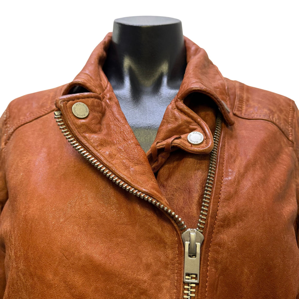 NWT Mauritius Zoe RF Burnt Orange Lamb Leather Fringe Jacket L