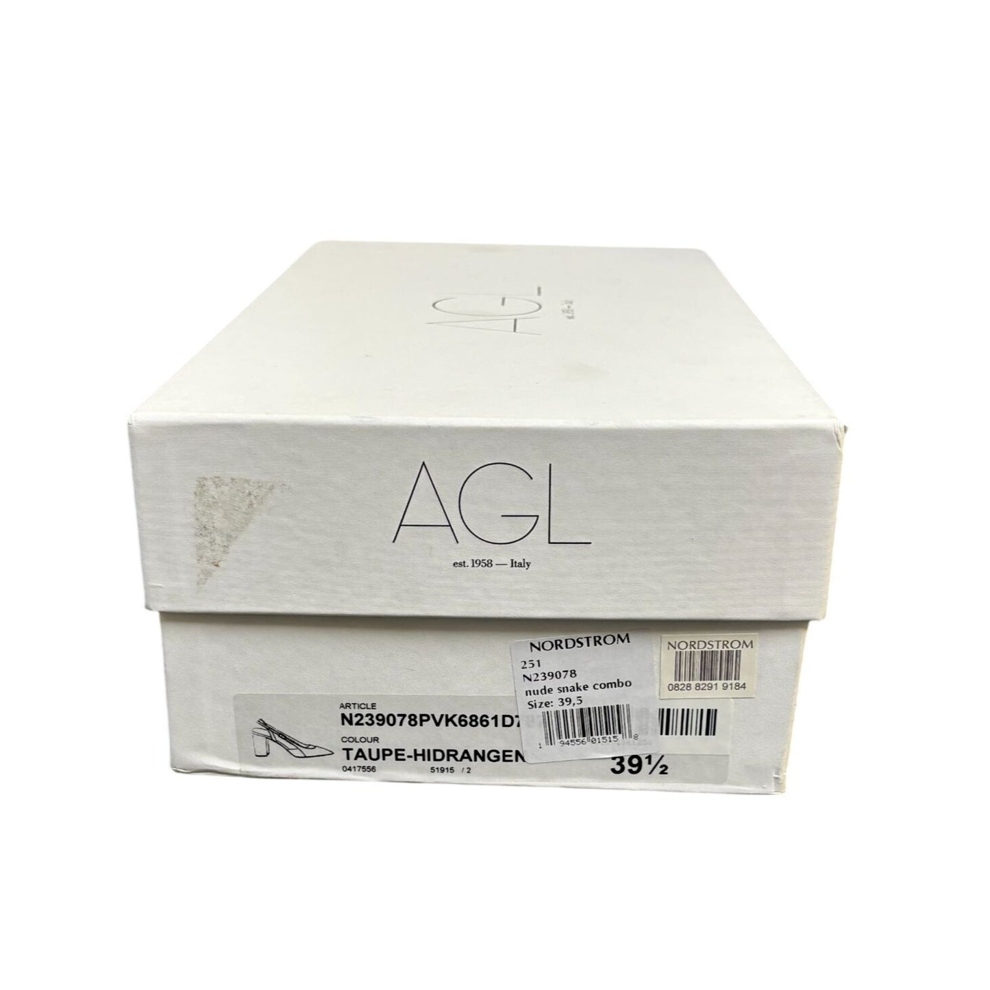 AGL Snake Print Slingback Heels Size 9/39.5 Tan Multi Leather