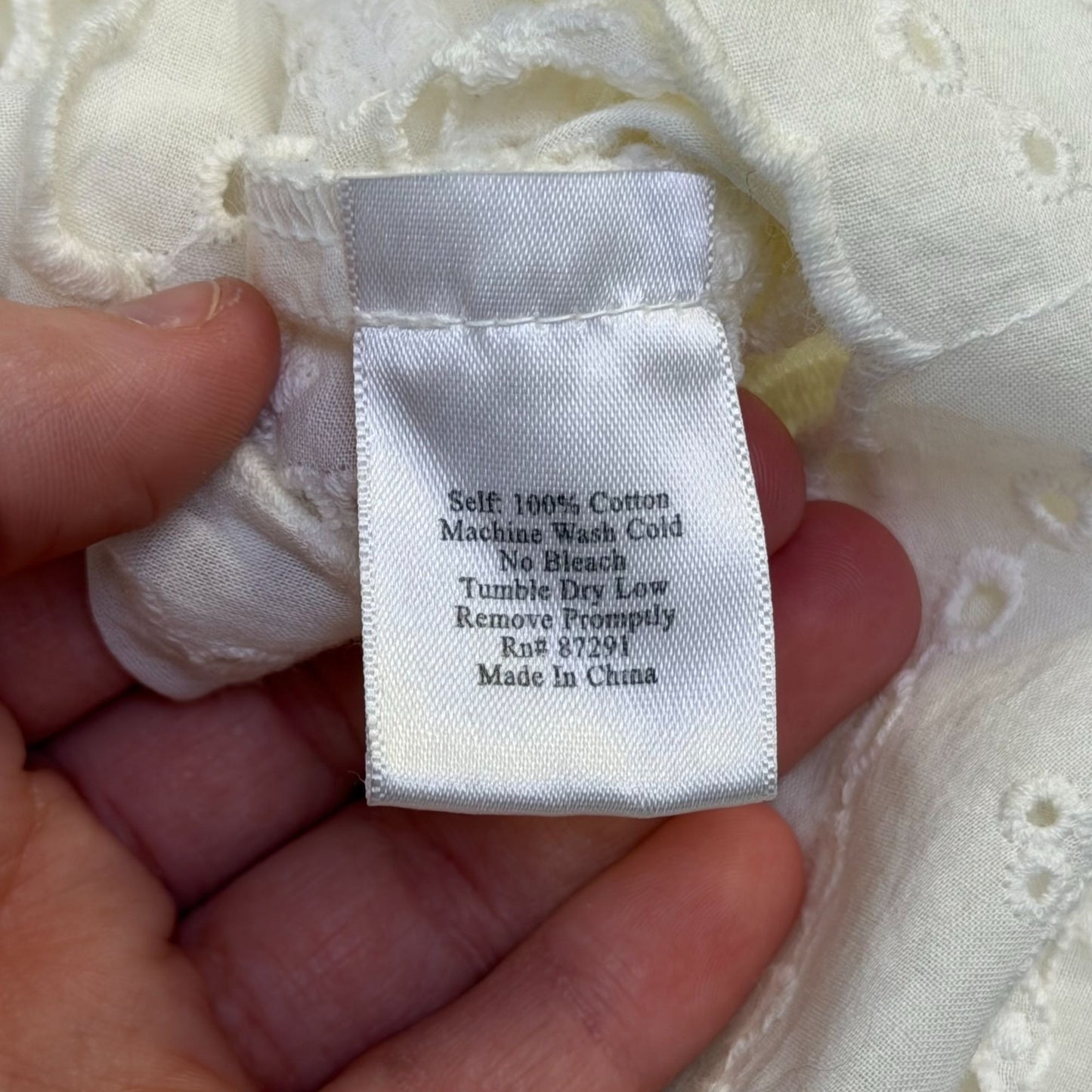 Johnny Was White Embroidered Tunic Blouse With Long Sleeves S