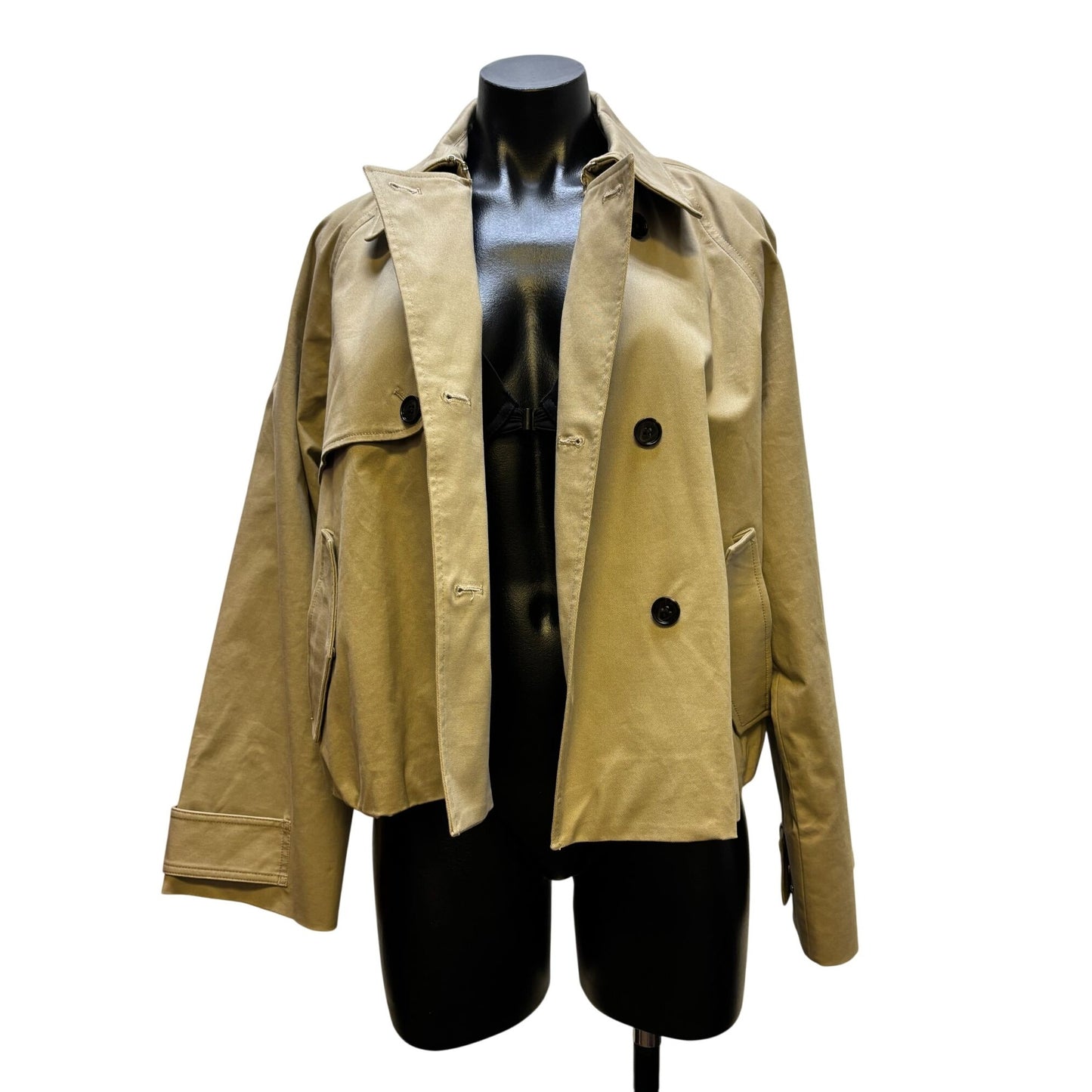 NWT Rails Khaki Double-Breasted Cropped Jacket Size L