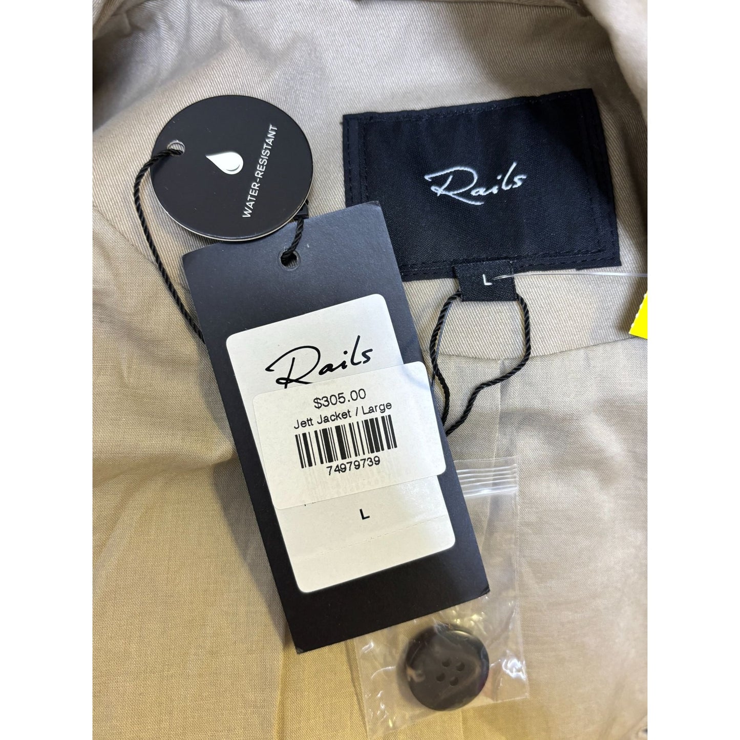 NWT Rails Khaki Double-Breasted Cropped Jacket Size L