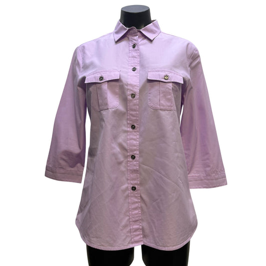 Burberry Brit Lilac Button-Down Blouse Size M