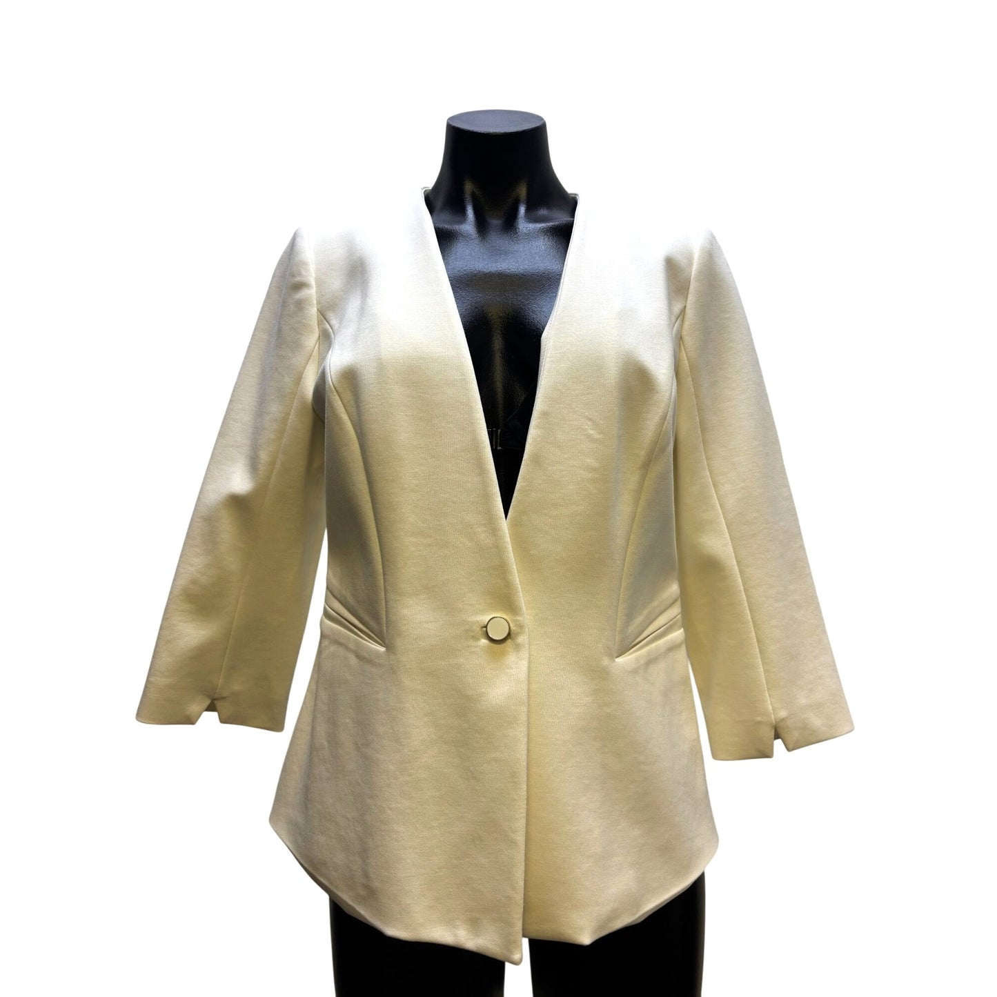 NWT Chicos Ecru Two-Piece Suit Blazer & Trousers  Size 0