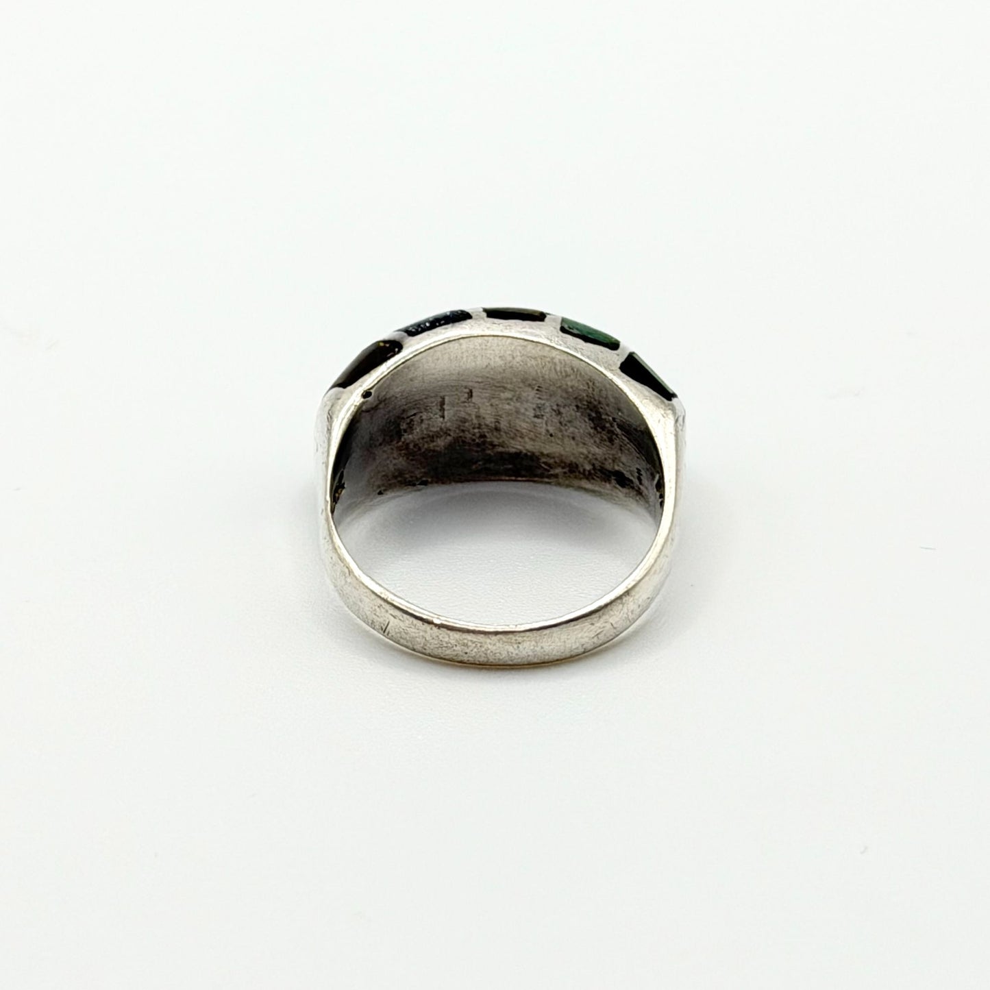 925 Sterling Silver Ring Carnelian Sodalite Tigers Eye & Black Onyx Size 7
