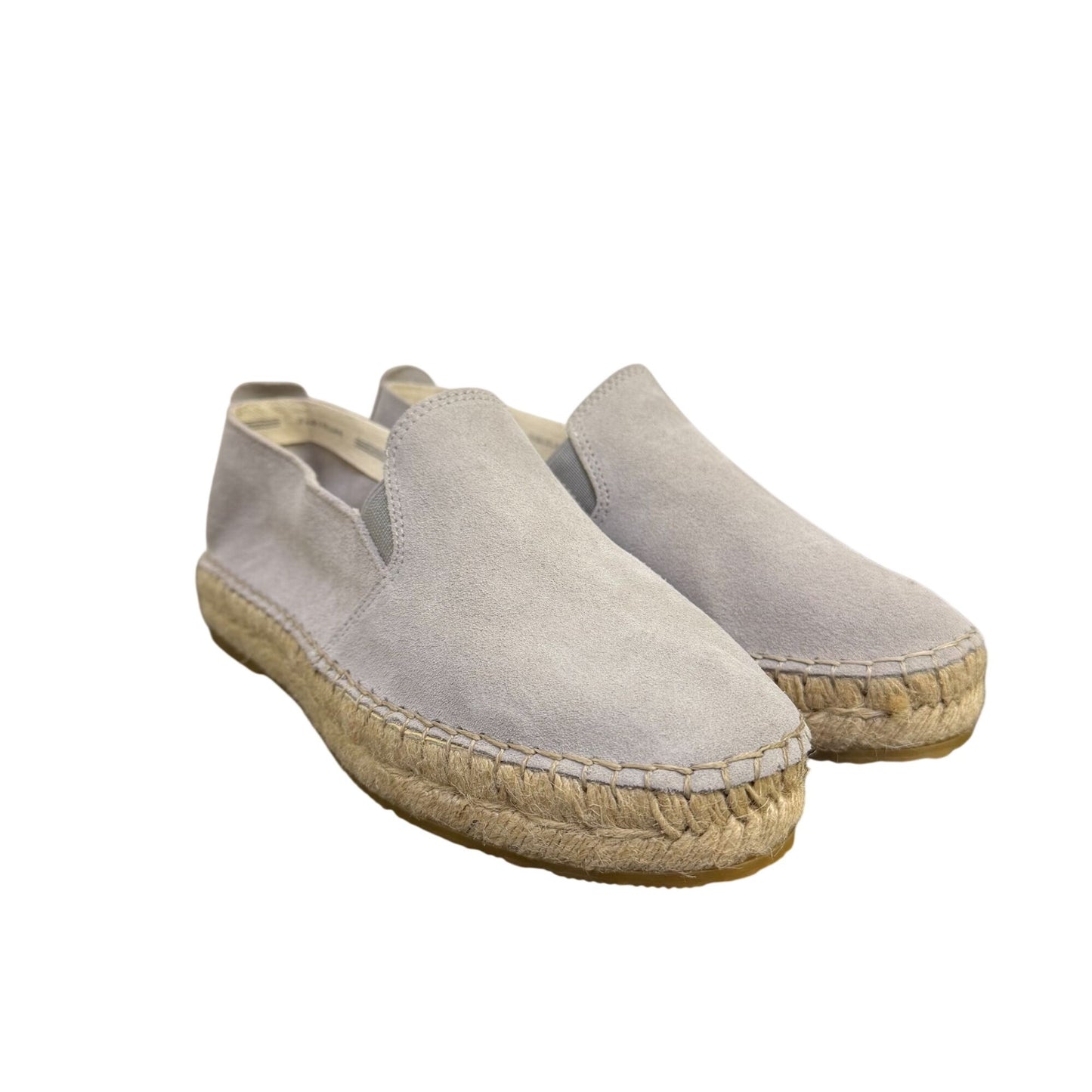 Fabiolas Light Gray Suede Espadrilles Slip-On Size 8