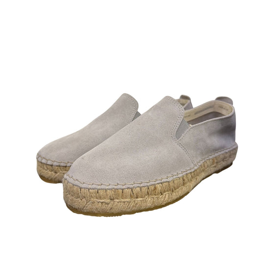 Fabiolas Light Gray Suede Espadrilles Slip-On Size 8