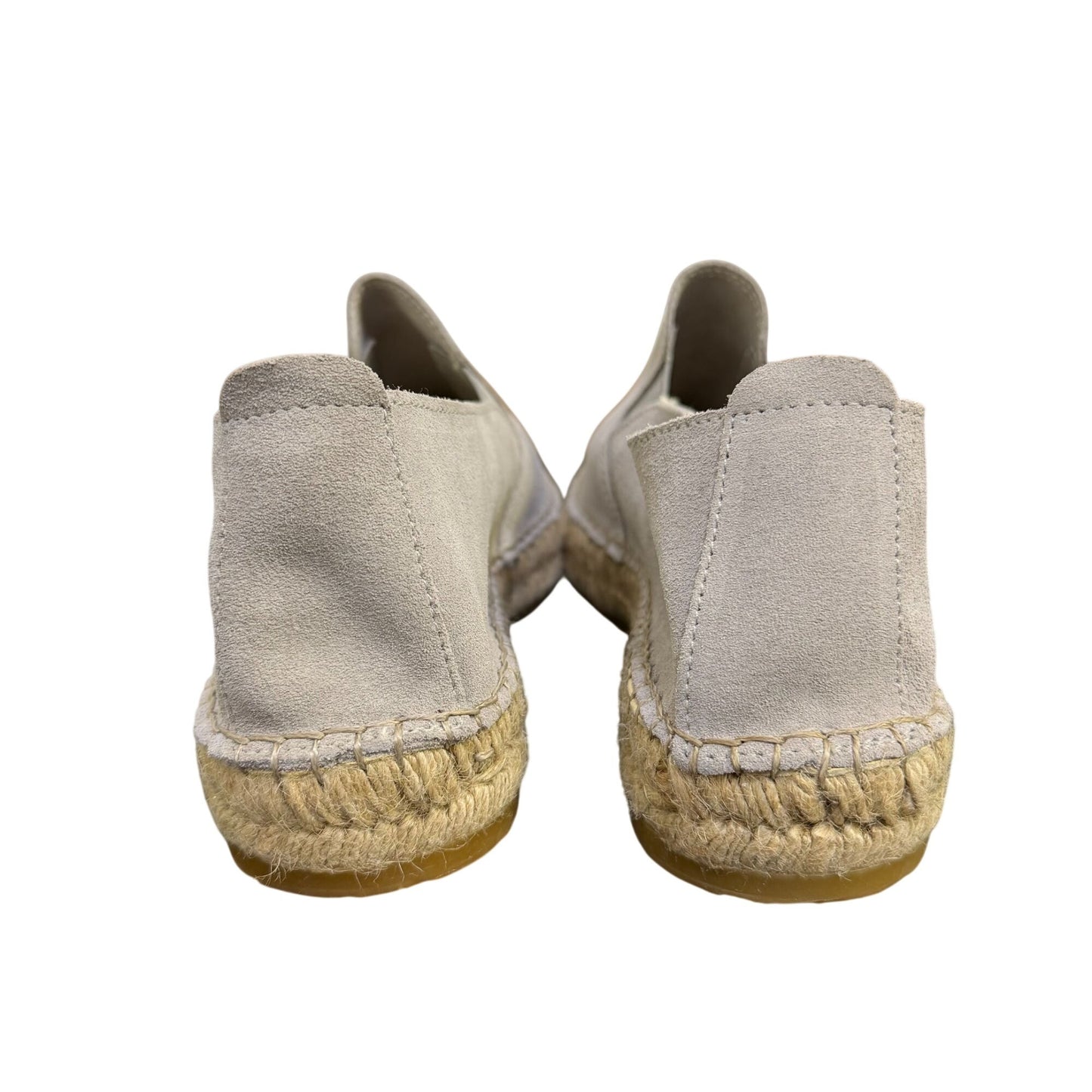 Fabiolas Light Gray Suede Espadrilles Slip-On Size 8