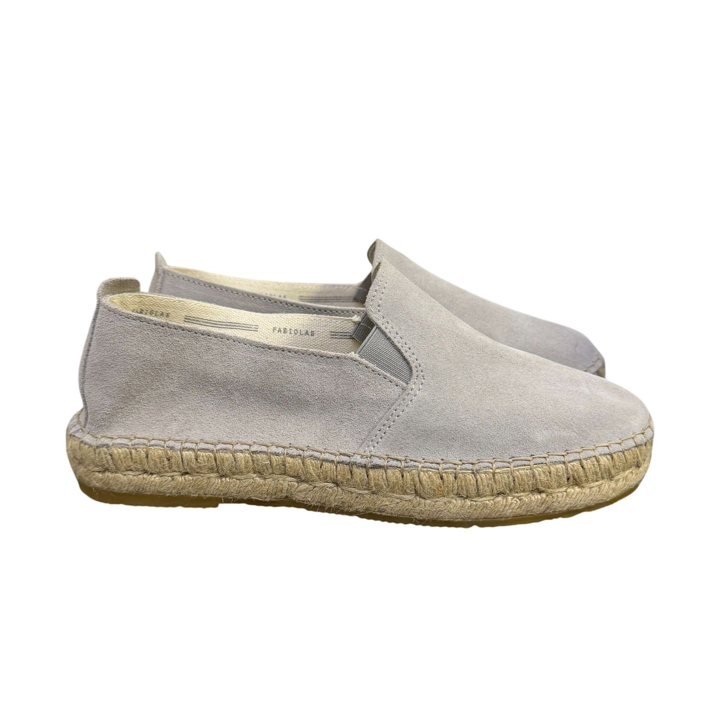 Fabiolas Light Gray Suede Espadrilles Slip-On Size 8