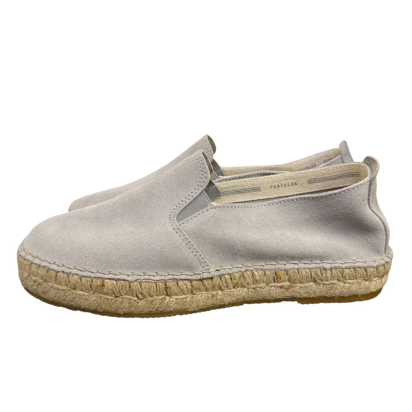 Fabiolas Light Gray Suede Espadrilles Slip-On Size 8