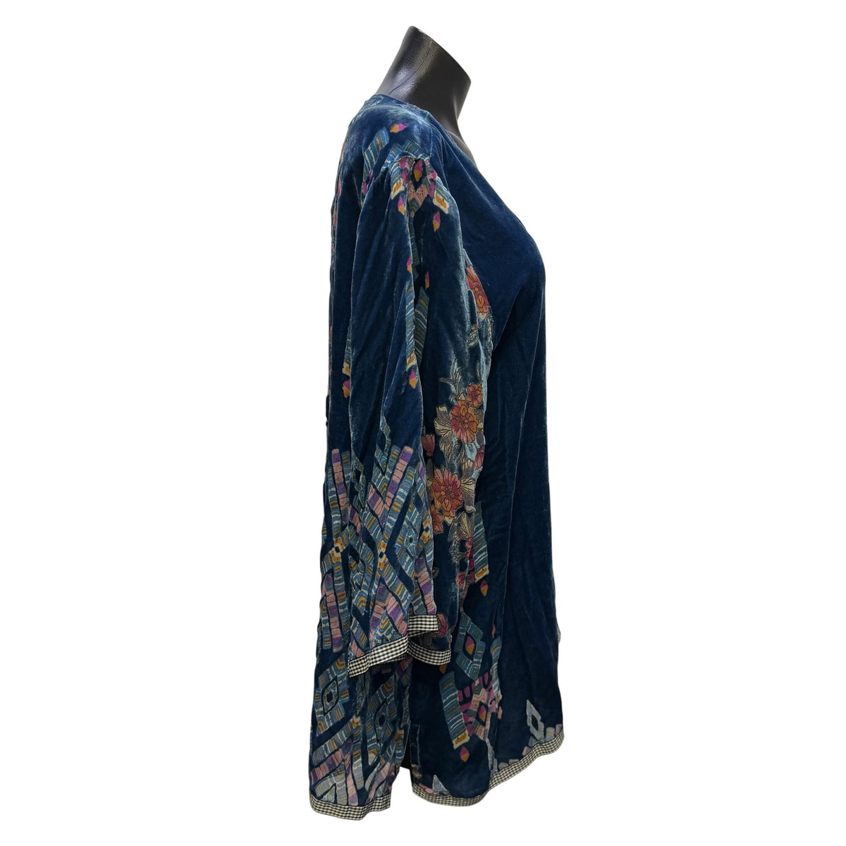 Johnny Was Blue Velvet Tunic Blouse L
