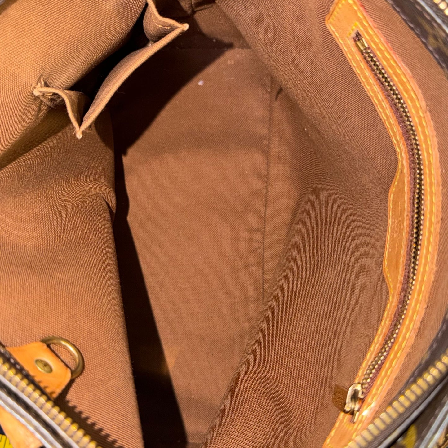 Louis Vuitton Monogram Vintage Tote Purse With Leather Straps Classic Brown & Tan