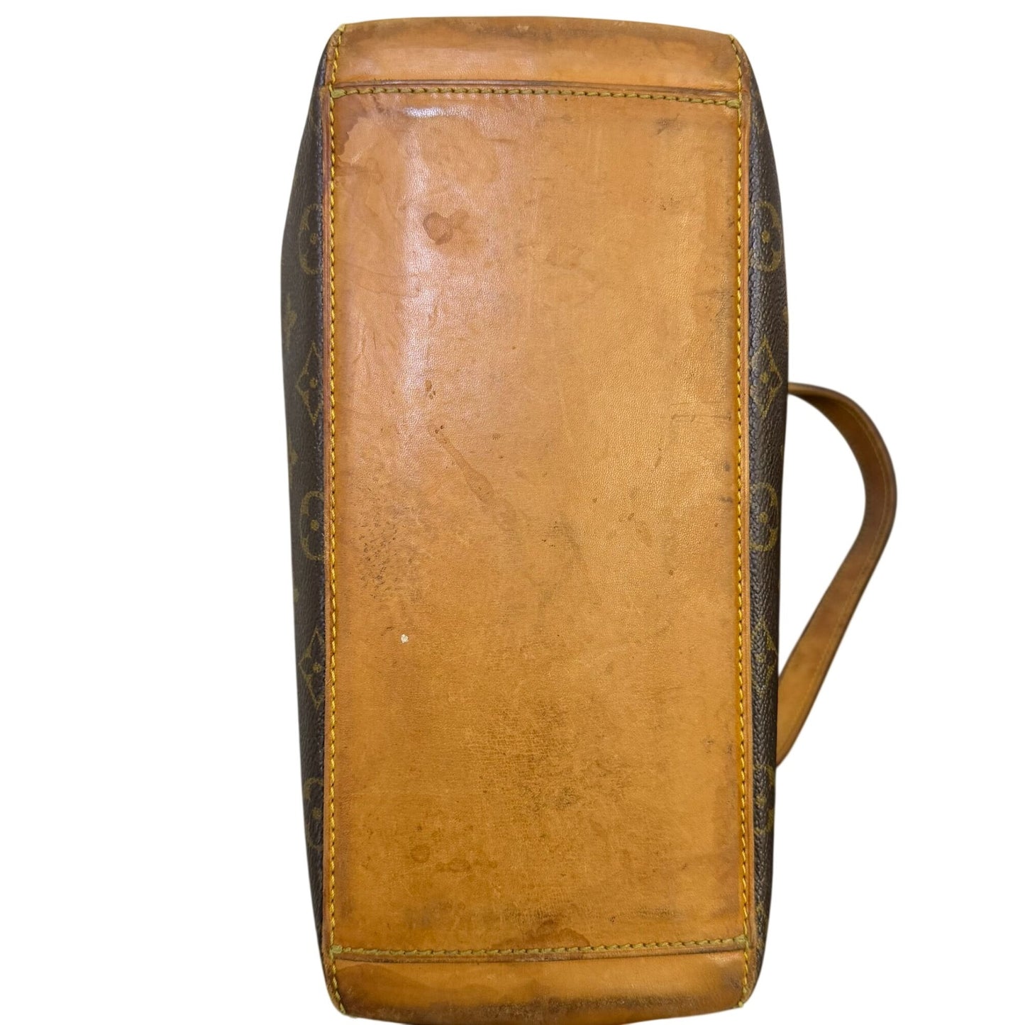 Louis Vuitton Monogram Vintage Tote Purse With Leather Straps Classic Brown & Tan