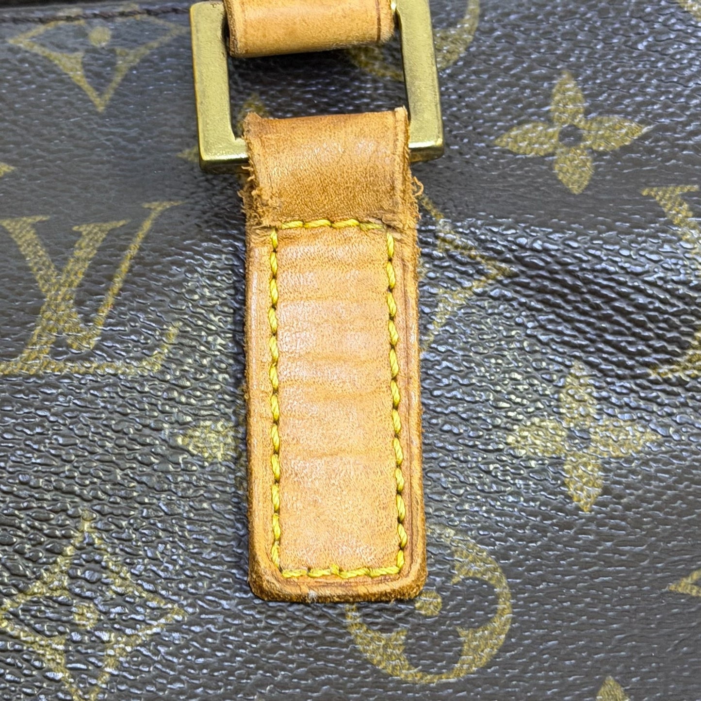 Louis Vuitton Monogram Vintage Tote Purse With Leather Straps Classic Brown & Tan