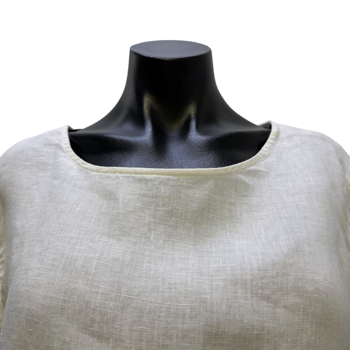 John Mark White Linen Blouse With Bell Sleeves XL