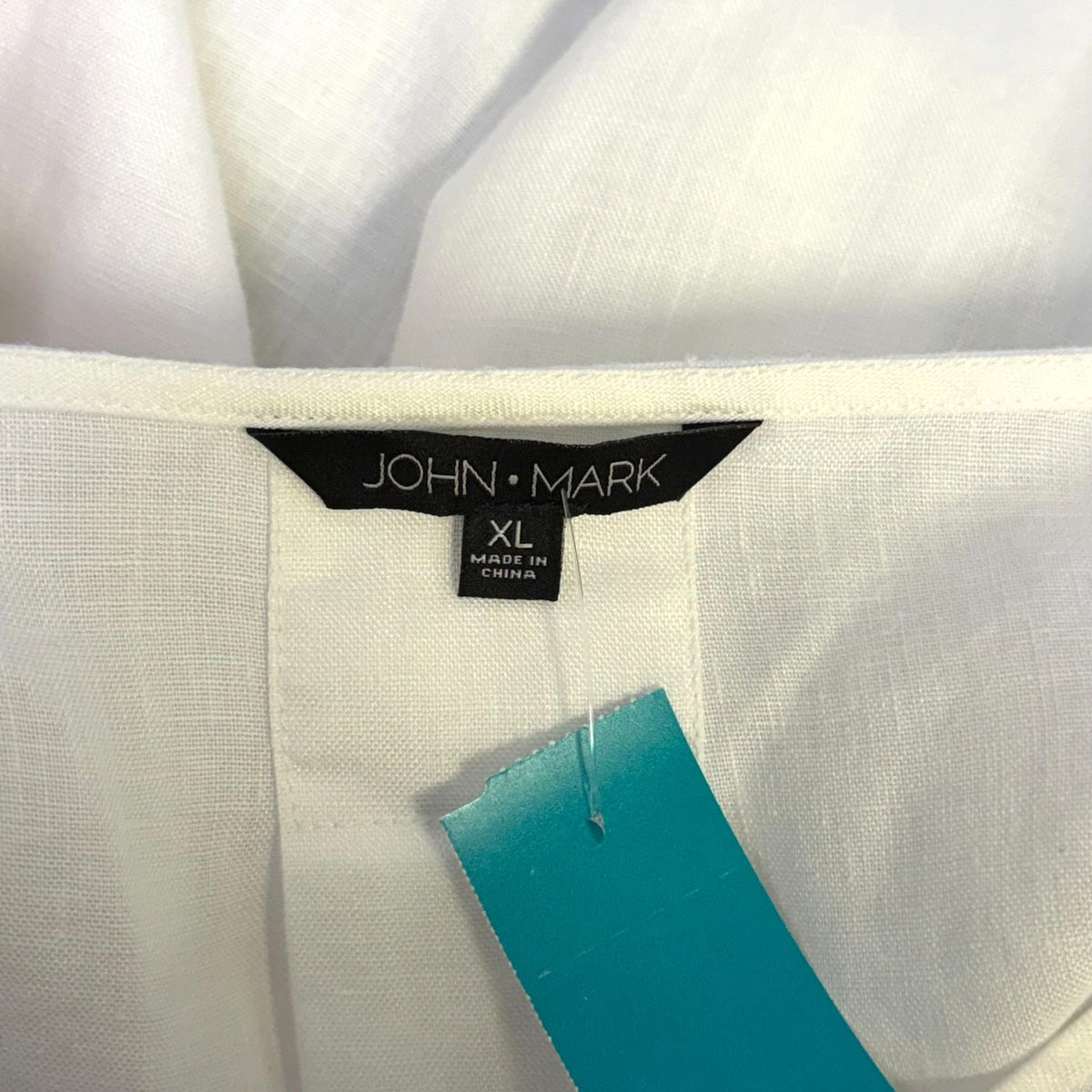 John Mark White Linen Blouse With Bell Sleeves XL