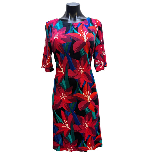 2p Tommy Bahama Floral Print Dress Matching Cover-Up Red Multicolor L