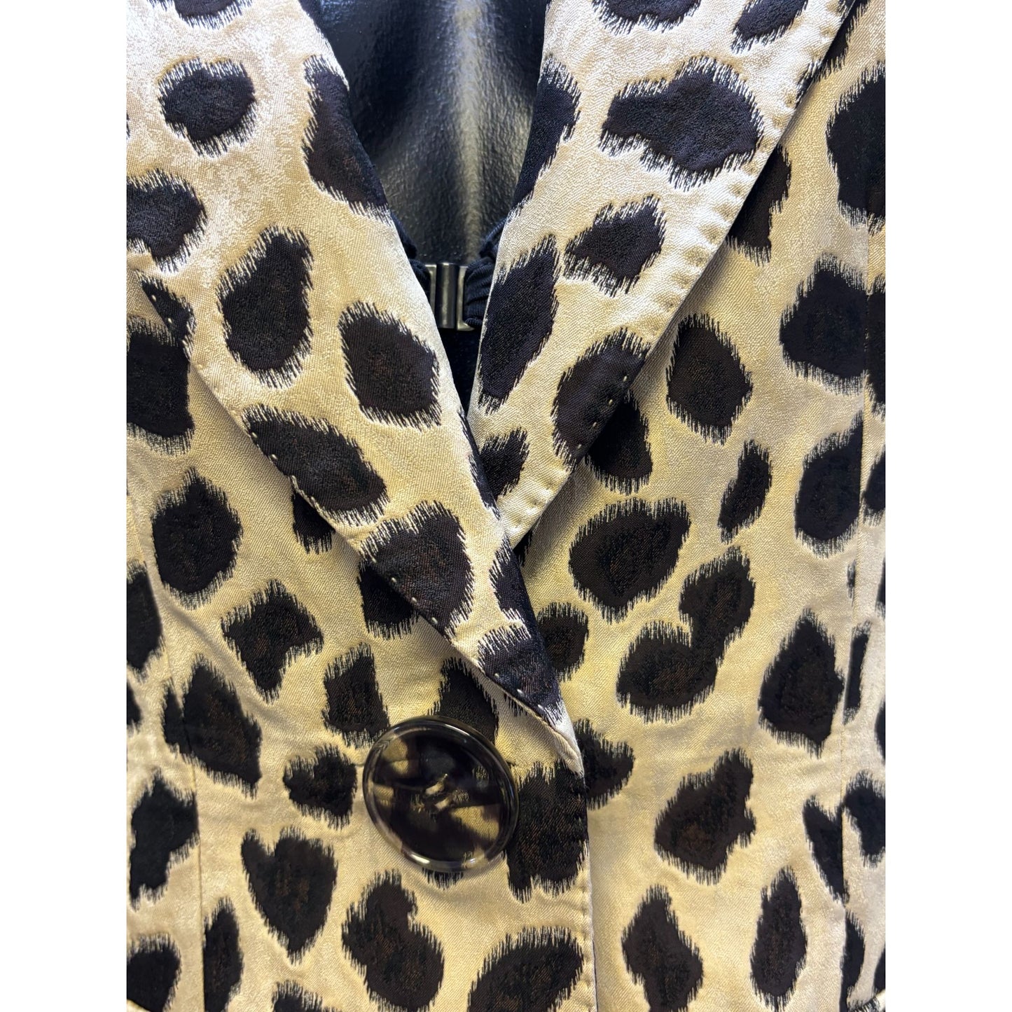 Giorgio Armani Leopard Print Blazer Jacket Tan Brown S