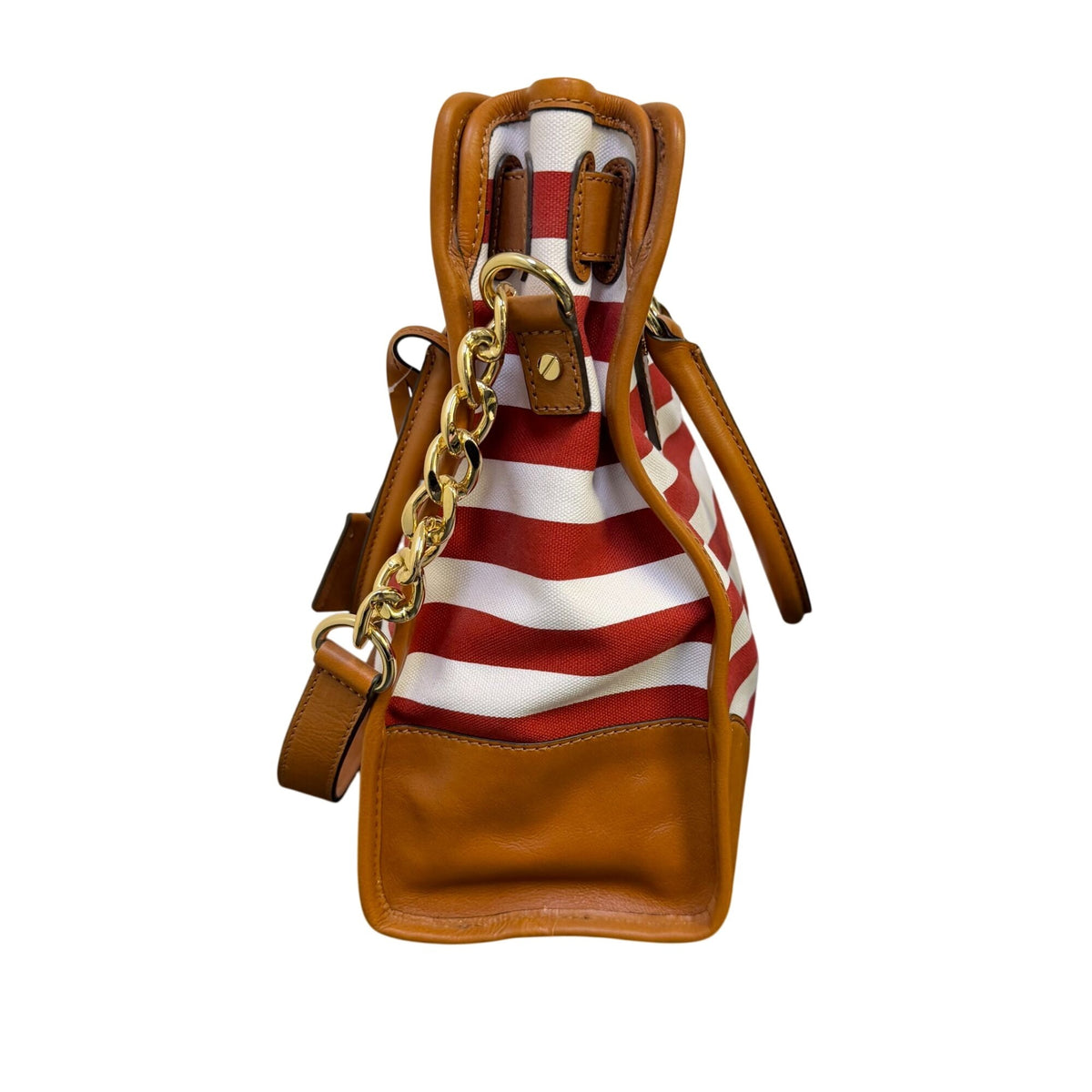 NWT Michael Kors Hamilton Canvas Red/White Stripe Large Tote Bag