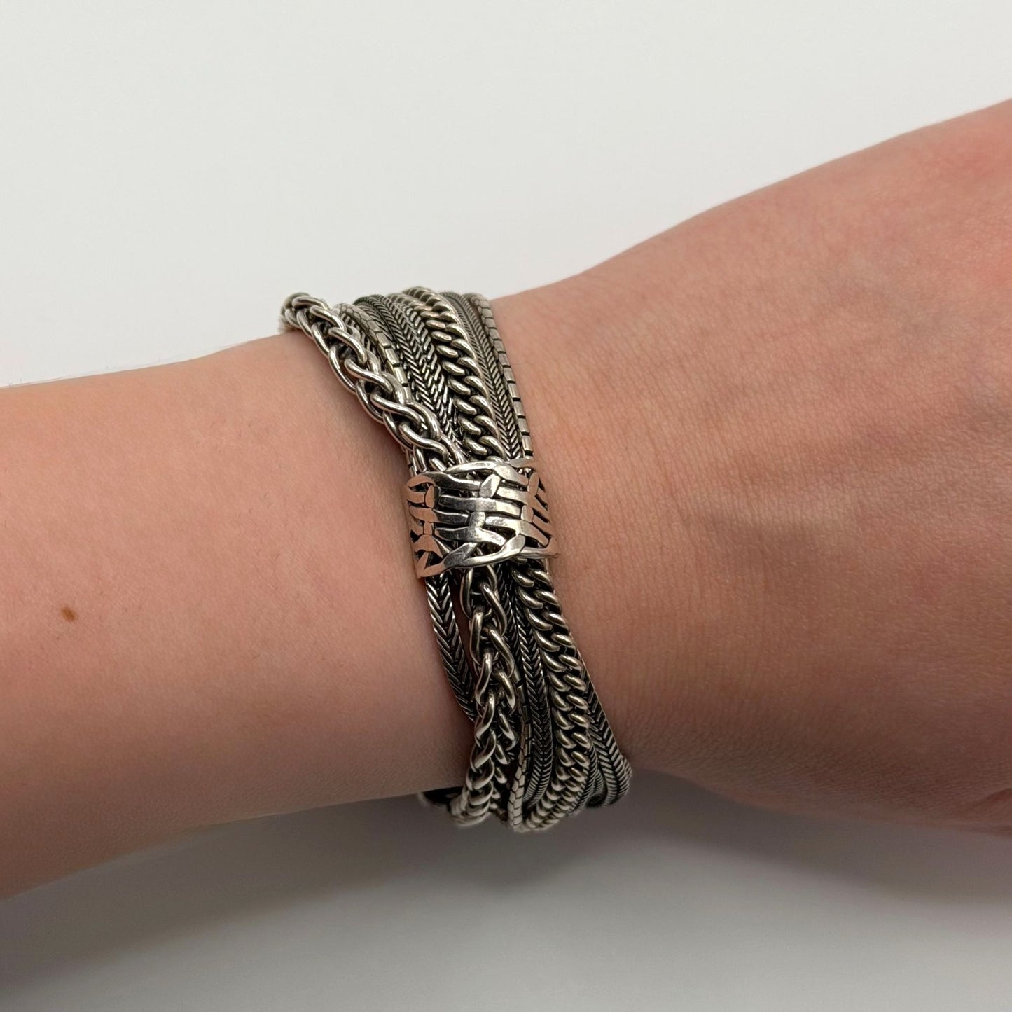 Silpada Talk Of The Town Multi-Chain 925 Sterling Silver Adjustable Bracelet