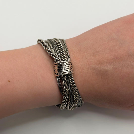 Silpada Talk Of The Town Multi-Chain 925 Sterling Silver Adjustable Bracelet