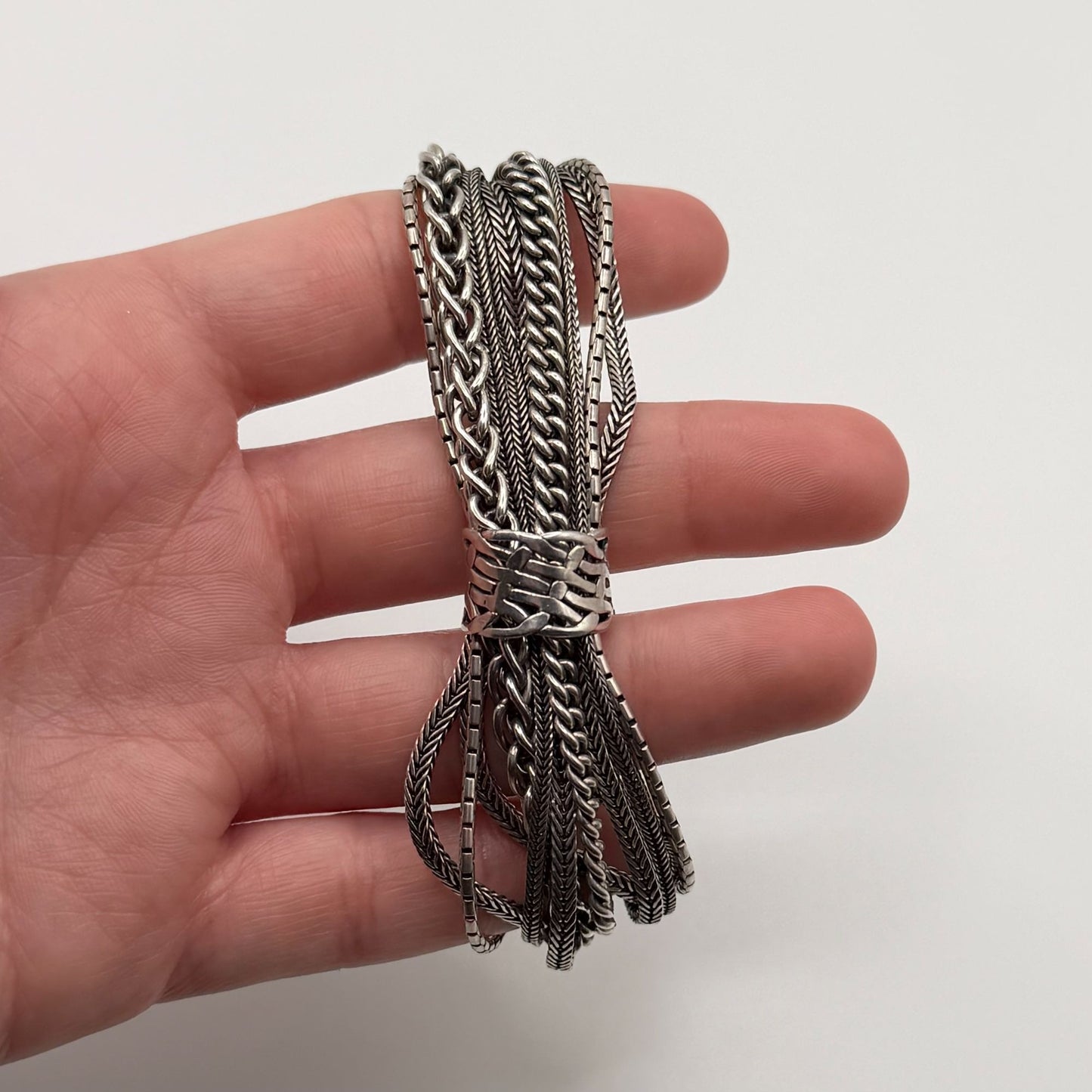 Silpada Talk Of The Town Multi-Chain 925 Sterling Silver Adjustable Bracelet
