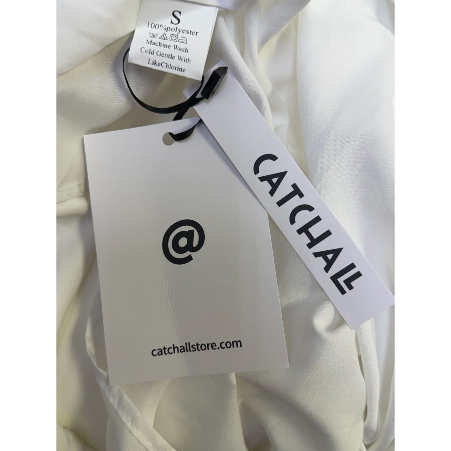 NWT Catchall Embellished White Maxi Dress With 3D Floral Details S