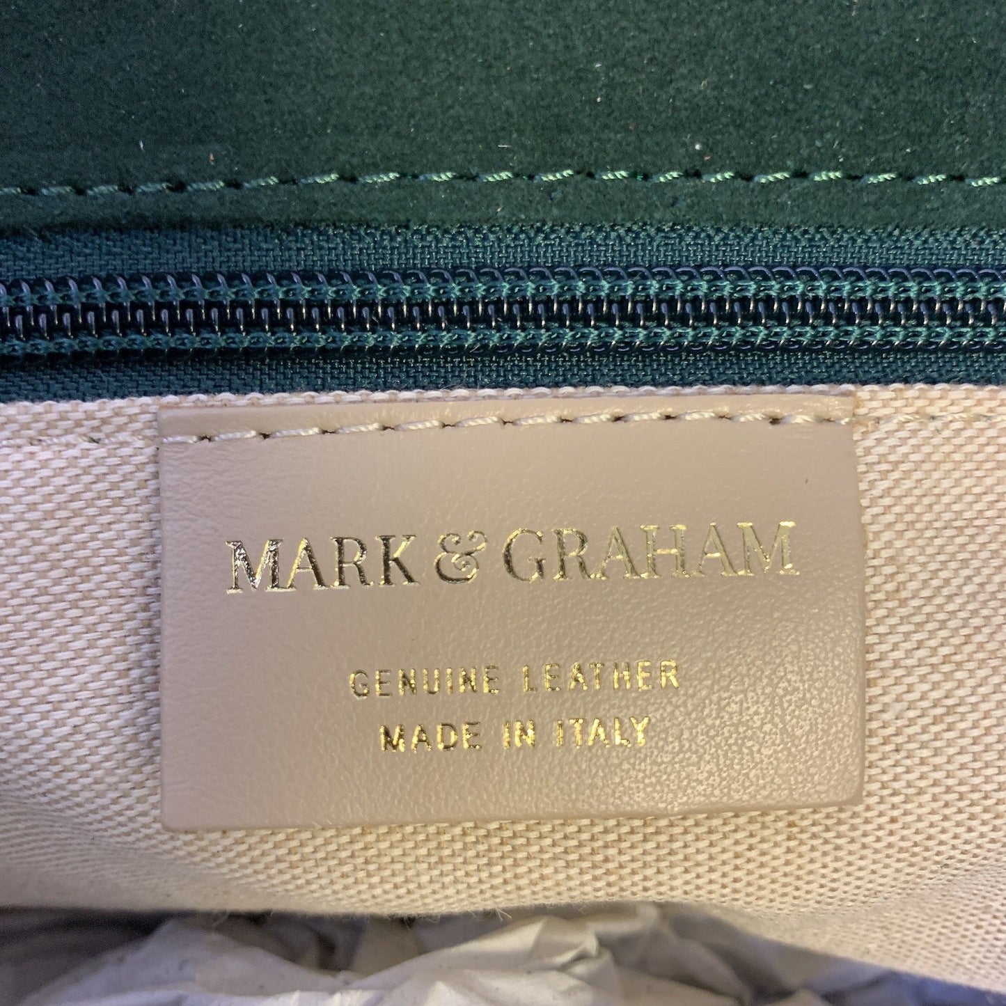 NWOT Mark & Graham Green Suede Tote Handbag Size Large