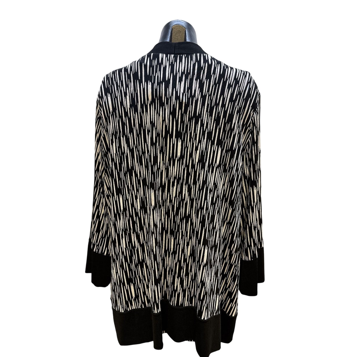 Chico's 2P Set Sleeveless Top & Cardigan  Black & White Abstract Print Size 3 (XL)