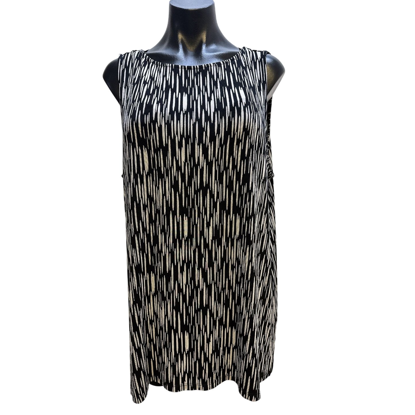 Chico's 2P Set Sleeveless Top & Cardigan  Black & White Abstract Print Size 3 (XL)