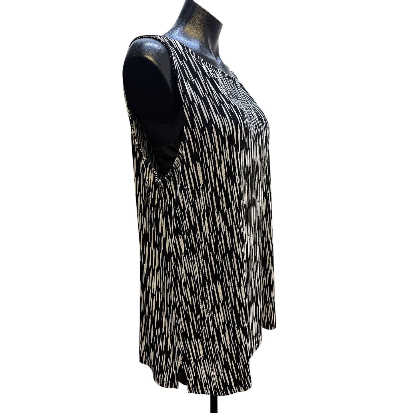 Chico's 2P Set Sleeveless Top & Cardigan  Black & White Abstract Print Size 3 (XL)