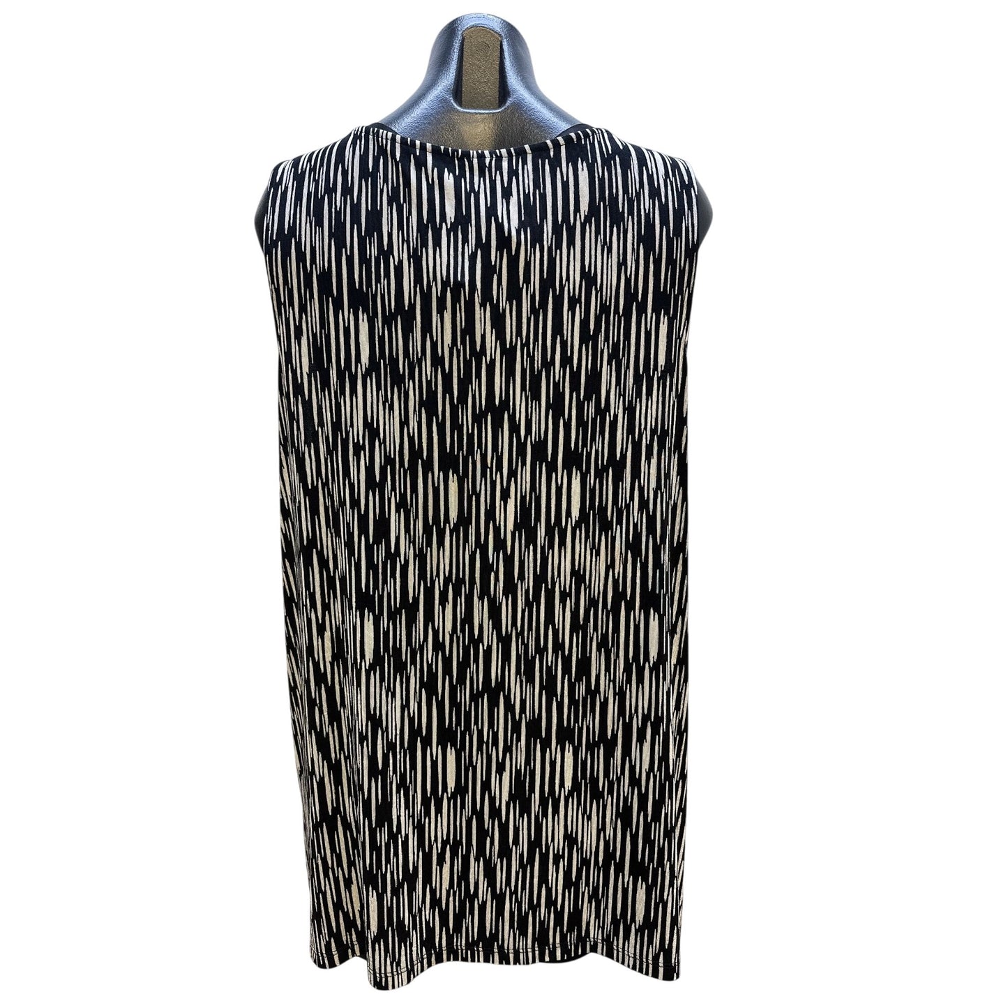 Chico's 2P Set Sleeveless Top & Cardigan  Black & White Abstract Print Size 3 (XL)