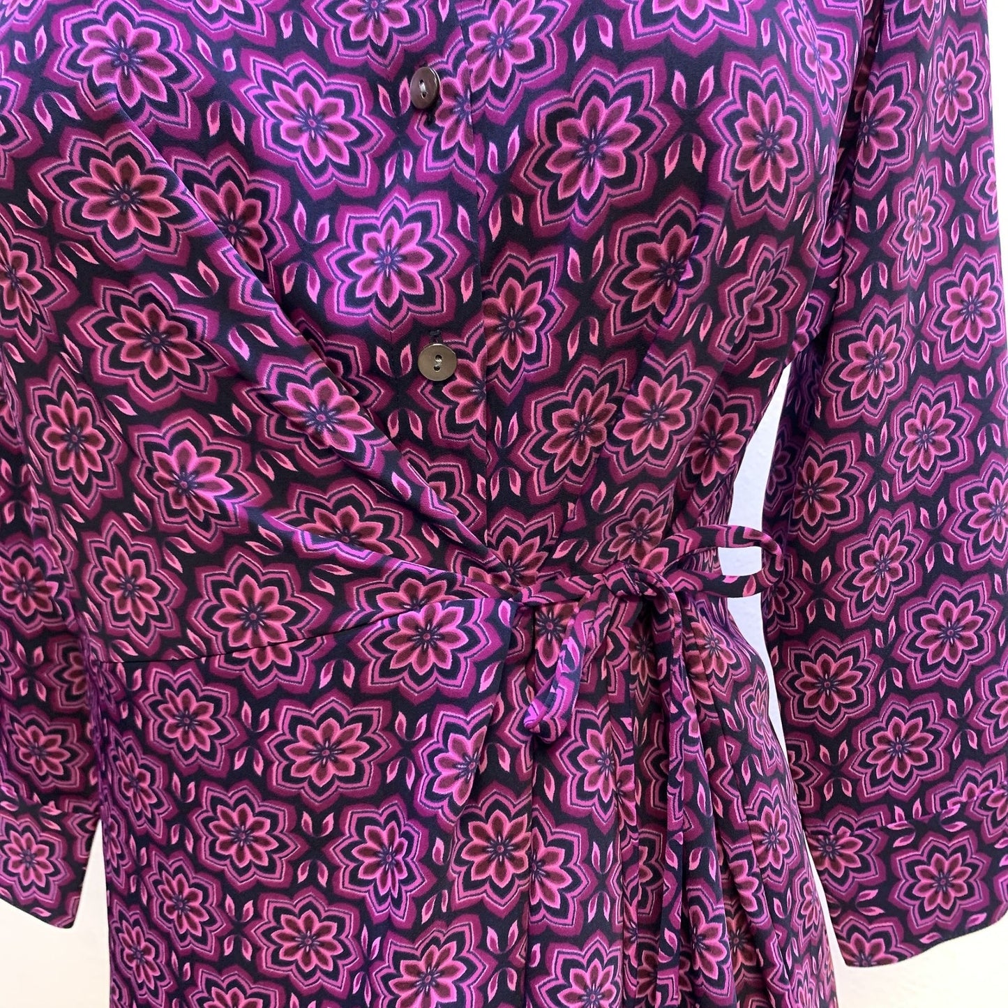 J. Jill Wearever Collection Floral Faux Wrap Dress Petite Small