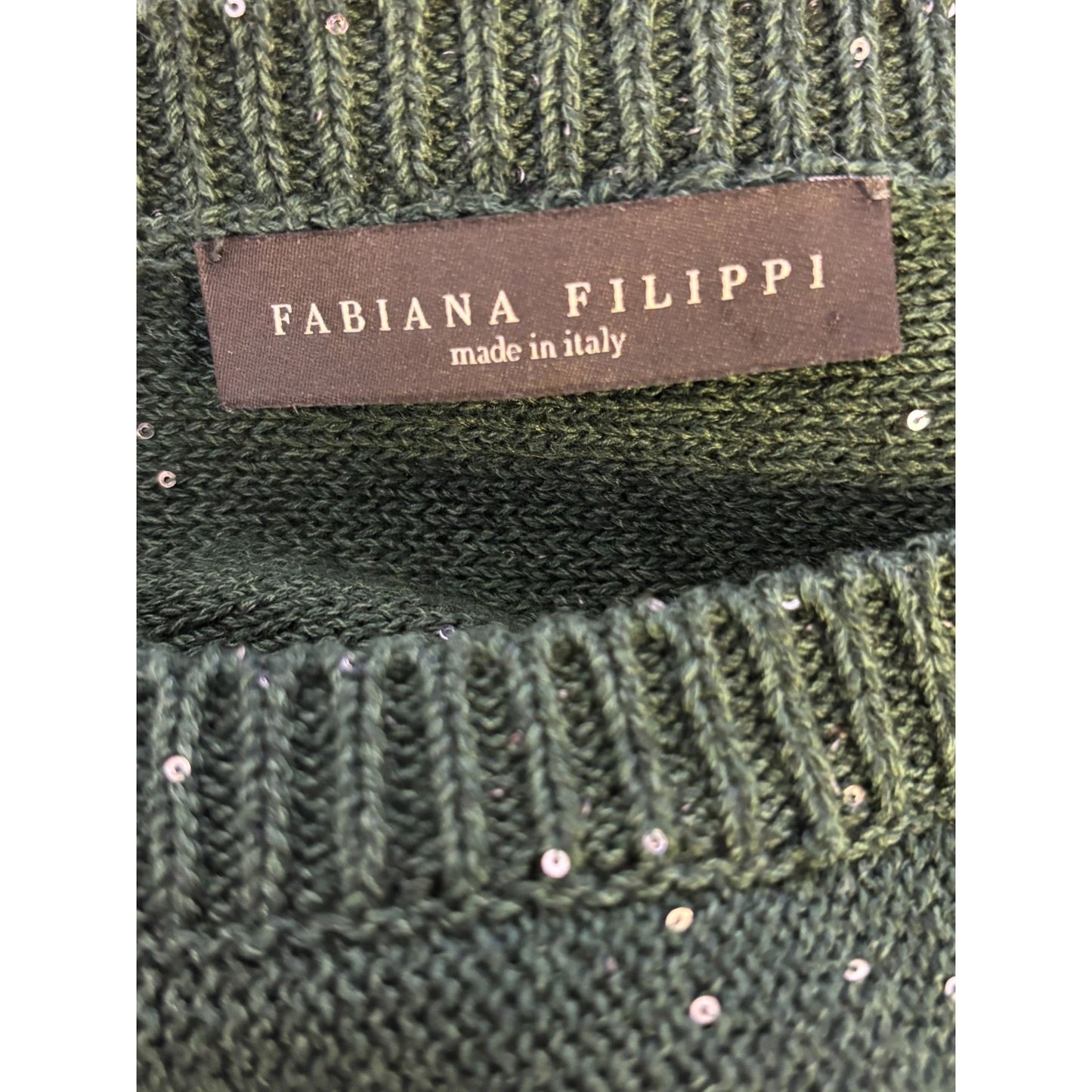 Fabiana Filippi Green Silk/Cotton Sweater Green 8/M