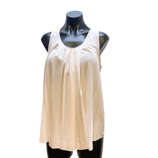 Helmut Lang Sleeveless Pleated Pearl Blouse Top Size M