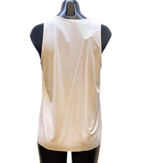 Helmut Lang Sleeveless Pleated Pearl Blouse Top Size M