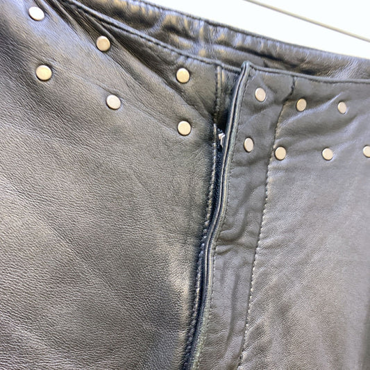 Harley-Davidson Black Leather Motorcycle Pants Size 8/36