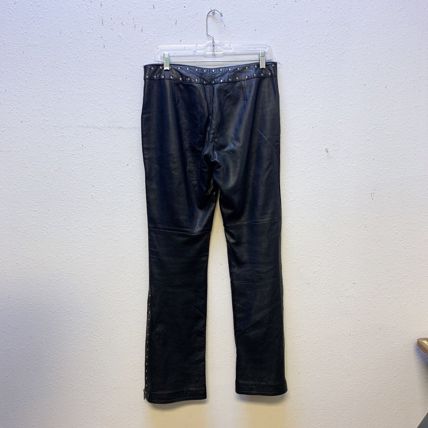 Harley-Davidson Black Leather Motorcycle Pants Size 8/36