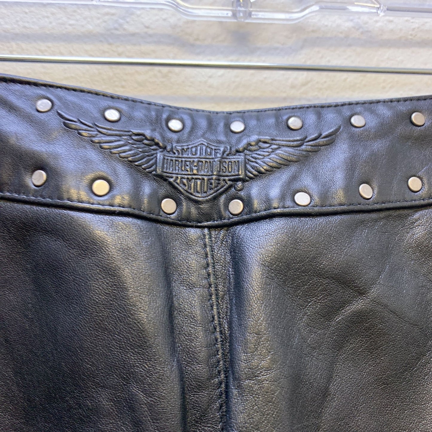 Harley-Davidson Black Leather Motorcycle Pants Size 8/36