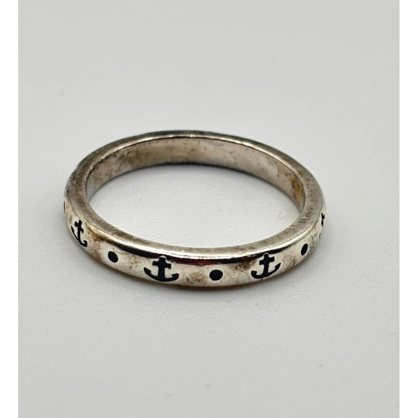 925 James Avery Sterling Silver Anchor Band Ring Size 8.5