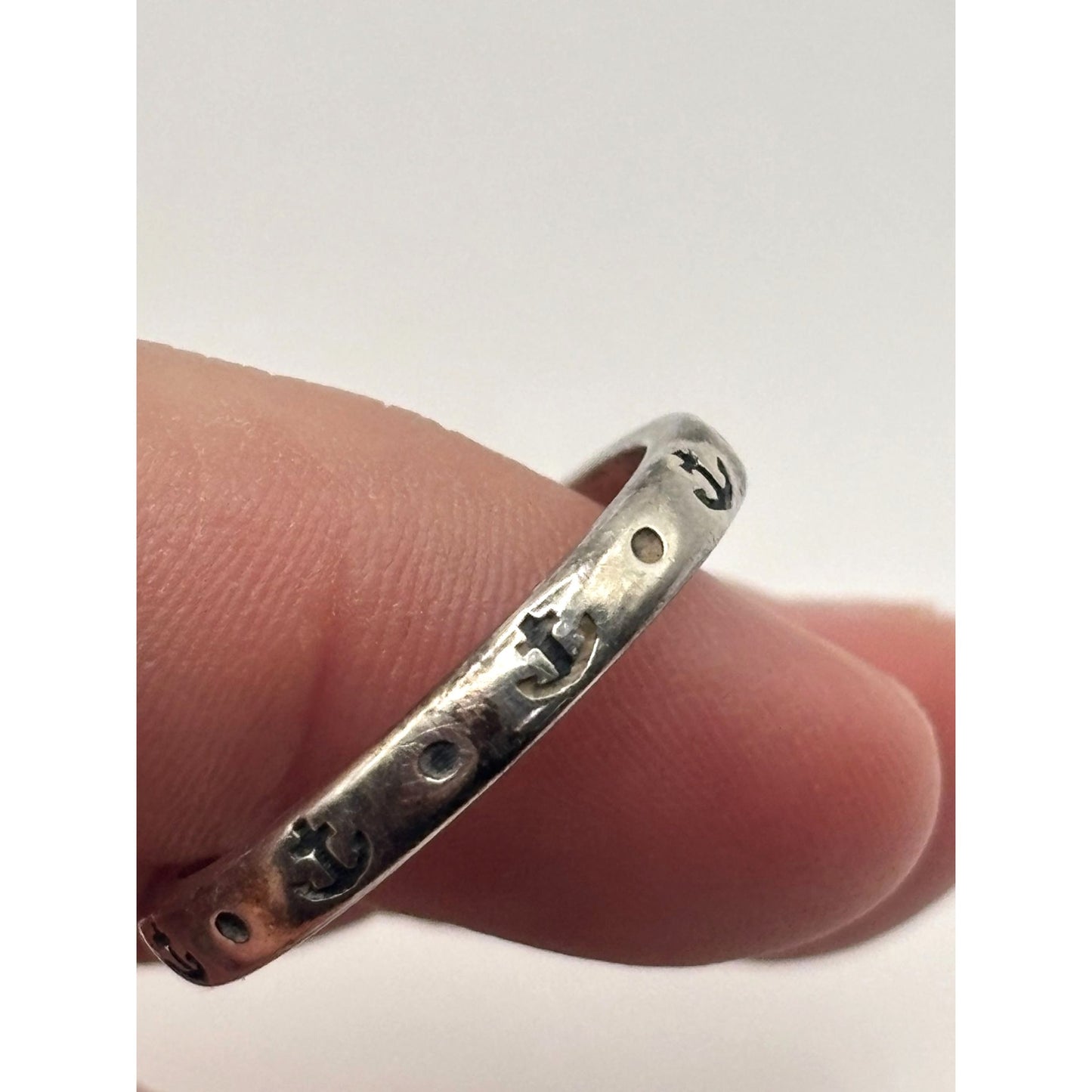 925 James Avery Sterling Silver Anchor Band Ring Size 8.5