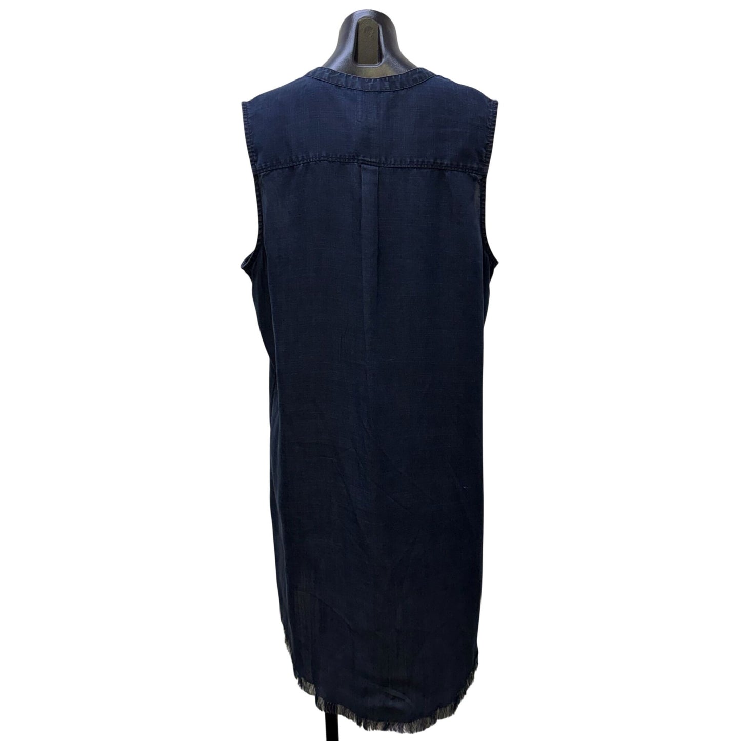 NWT Nic+Zoe Dark Wash Sleeveless Denim Tunic Dress With Frayed Hem XL